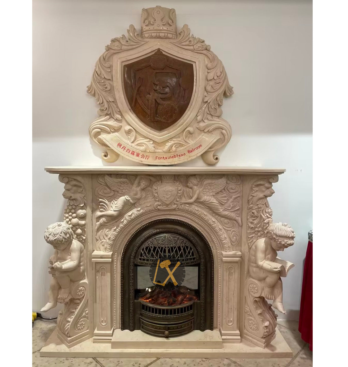 Hand-Carved Marble Fireplace, Luxury Home Decor